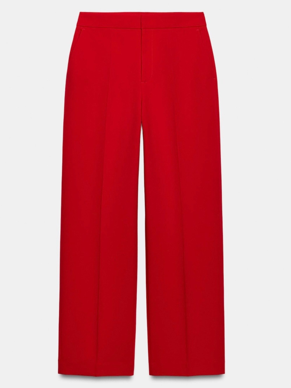 NWT Zara Bright Red Tailored Wide-Leg Pants trousers Sz XXL